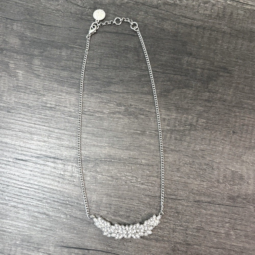Jessica Simpson Silver-Tone Crystal Necklace – Adjustable 18–20”